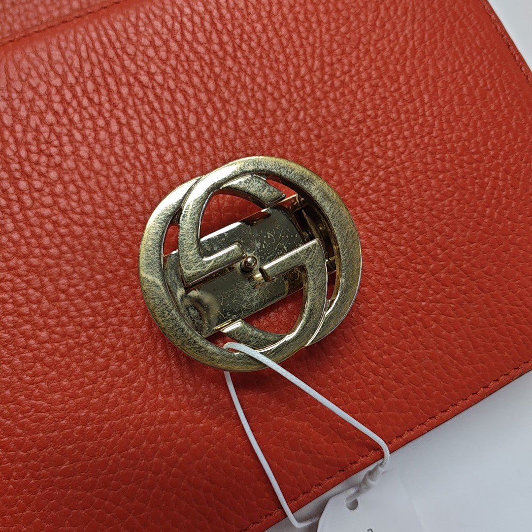 Interlocking G Small Calfskin Orange