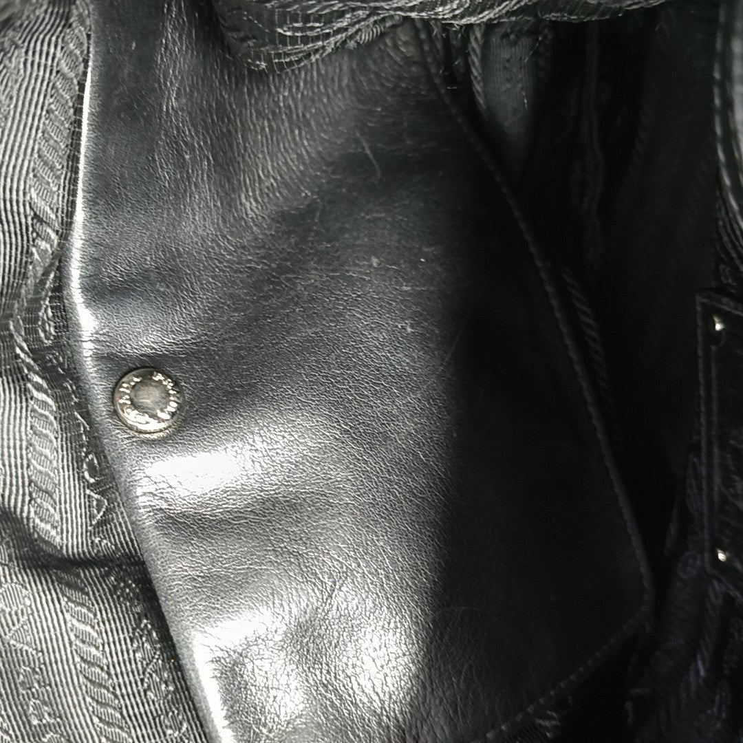 Calfskin Top Handle Bag Black