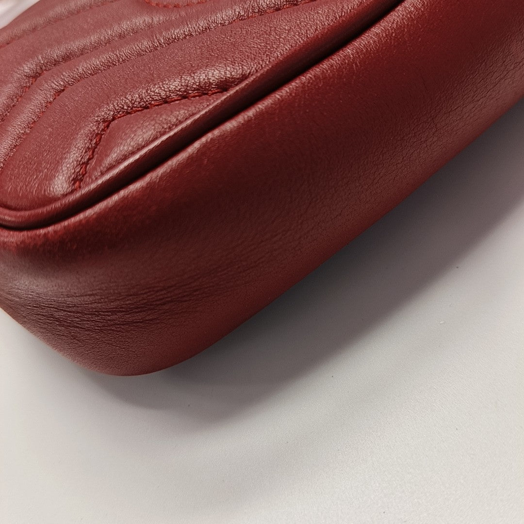 GG Marmont Mini Quilted Calfskin Red