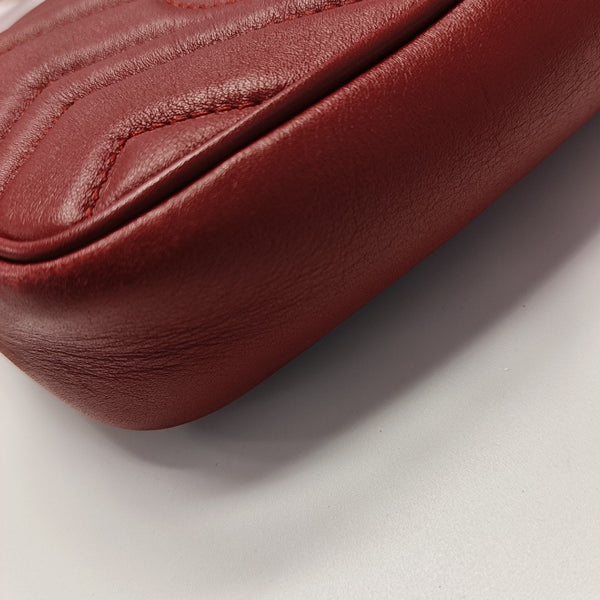 GG Marmont Mini Quilted Calfskin Red
