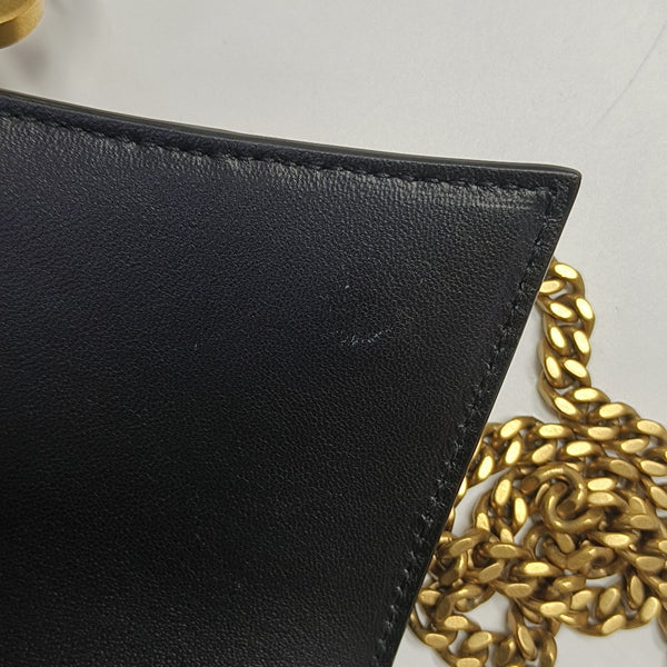 Hourglass Wallet On Chain Mini Calfskin Black
