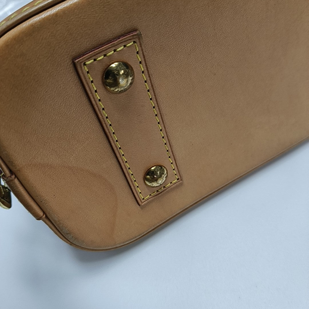 ALMA BB Monogram Coated Canvas Brown