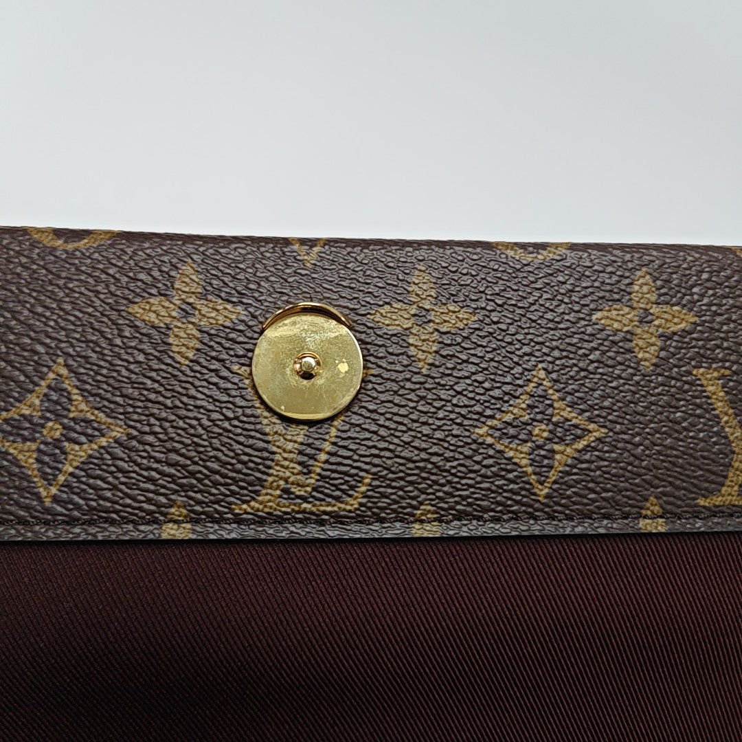 CLUNY MM Monogram Coated Canvas Brown