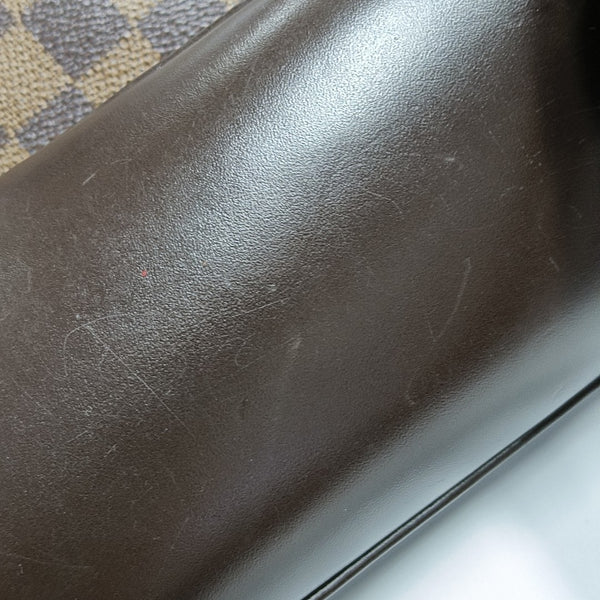 SOHO Damier Ebene Coated Canvas Brown
