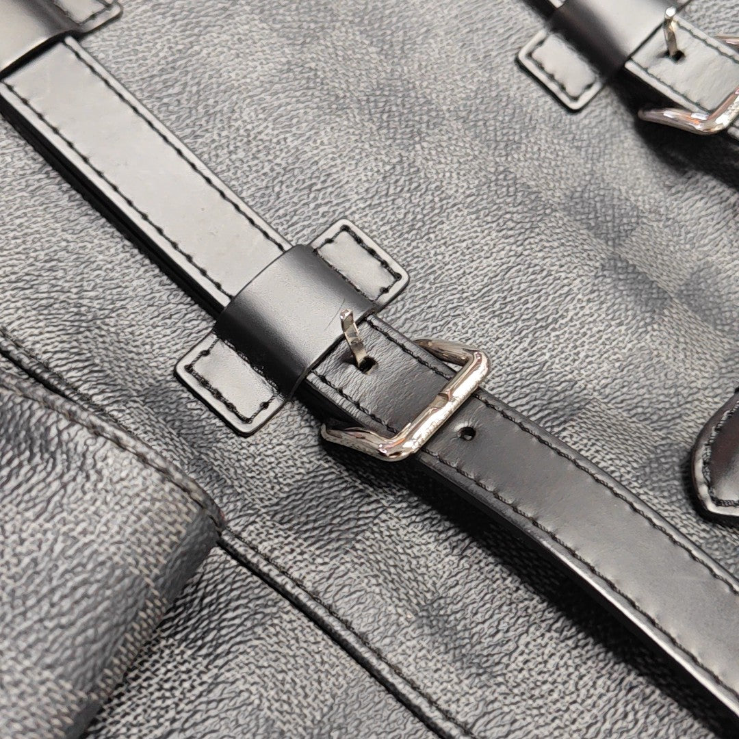 CHRISTOPHER MM Damier Graphite Coated Canvas Gray