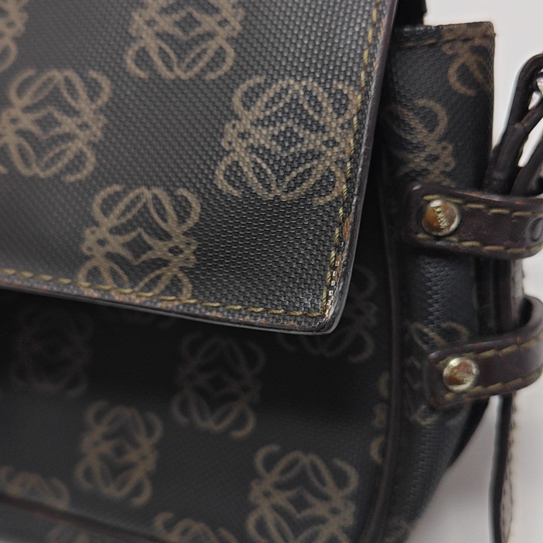 Monogram Coated Canvas Shoulder Bag Black