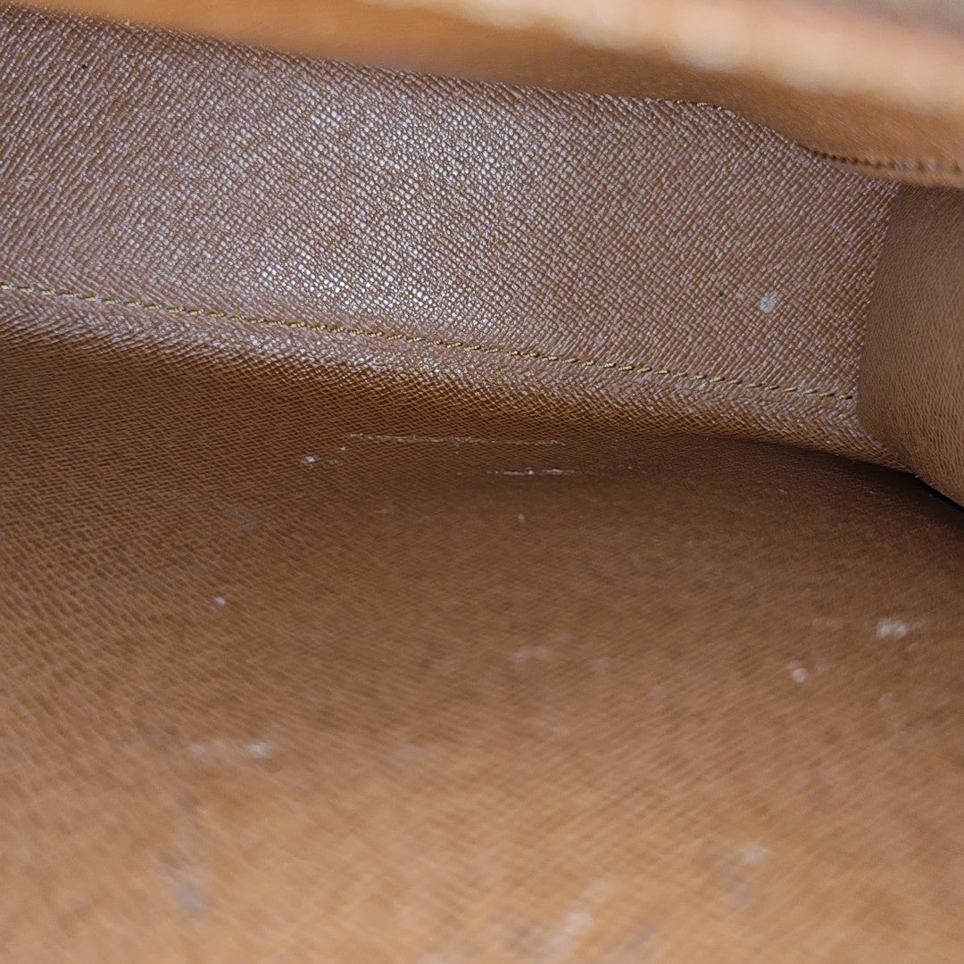 Coated Canvas Top Handle Bag Brown