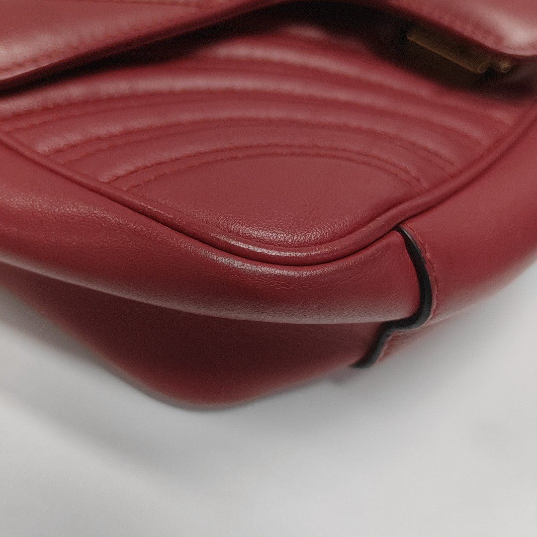 GG Marmont Medium Quilted Calfskin Red