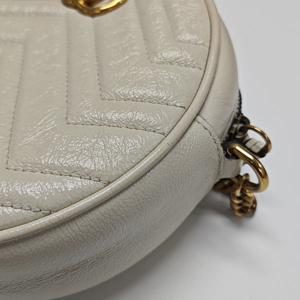 GG Marmont Mini Quilted Calfskin White
