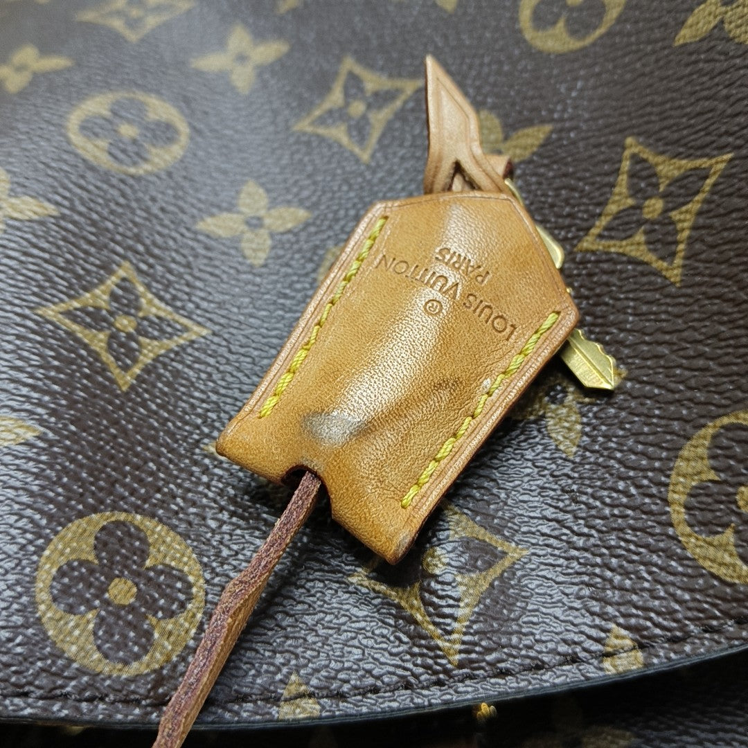 MONTAIGNE MM Monogram Coated Canvas Brown