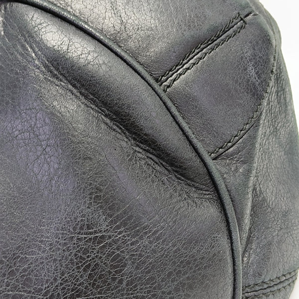 Pompon Bag Calfskin Black