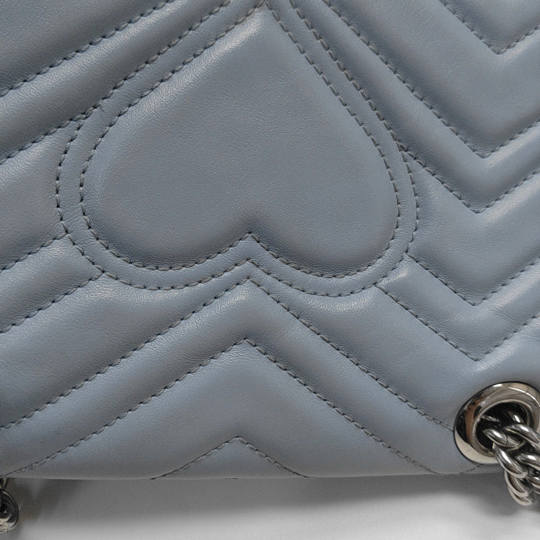 GG Marmont Small Quilted Calfskin Blue