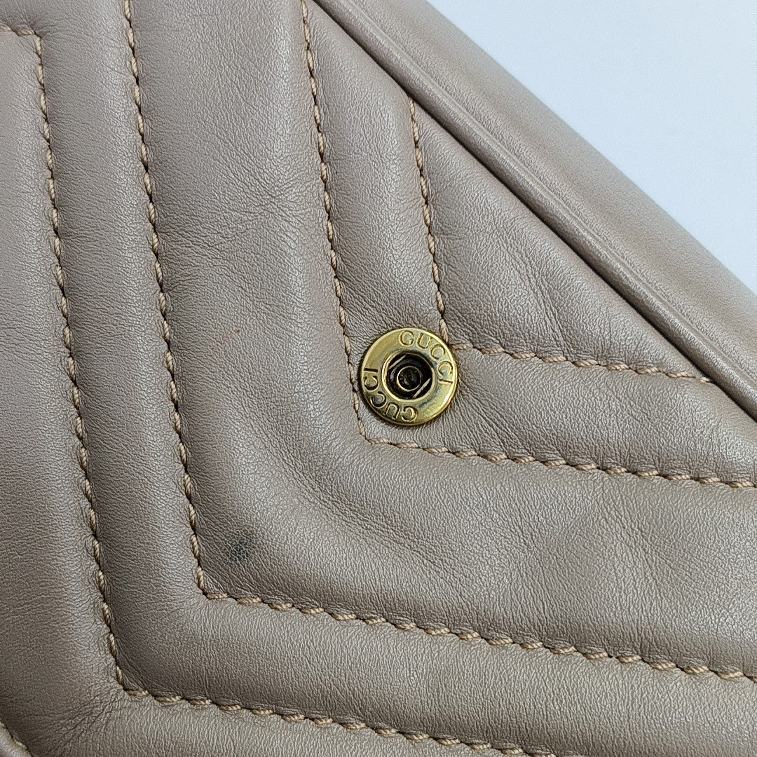 GG Marmont Mini Quilted Calfskin Beige