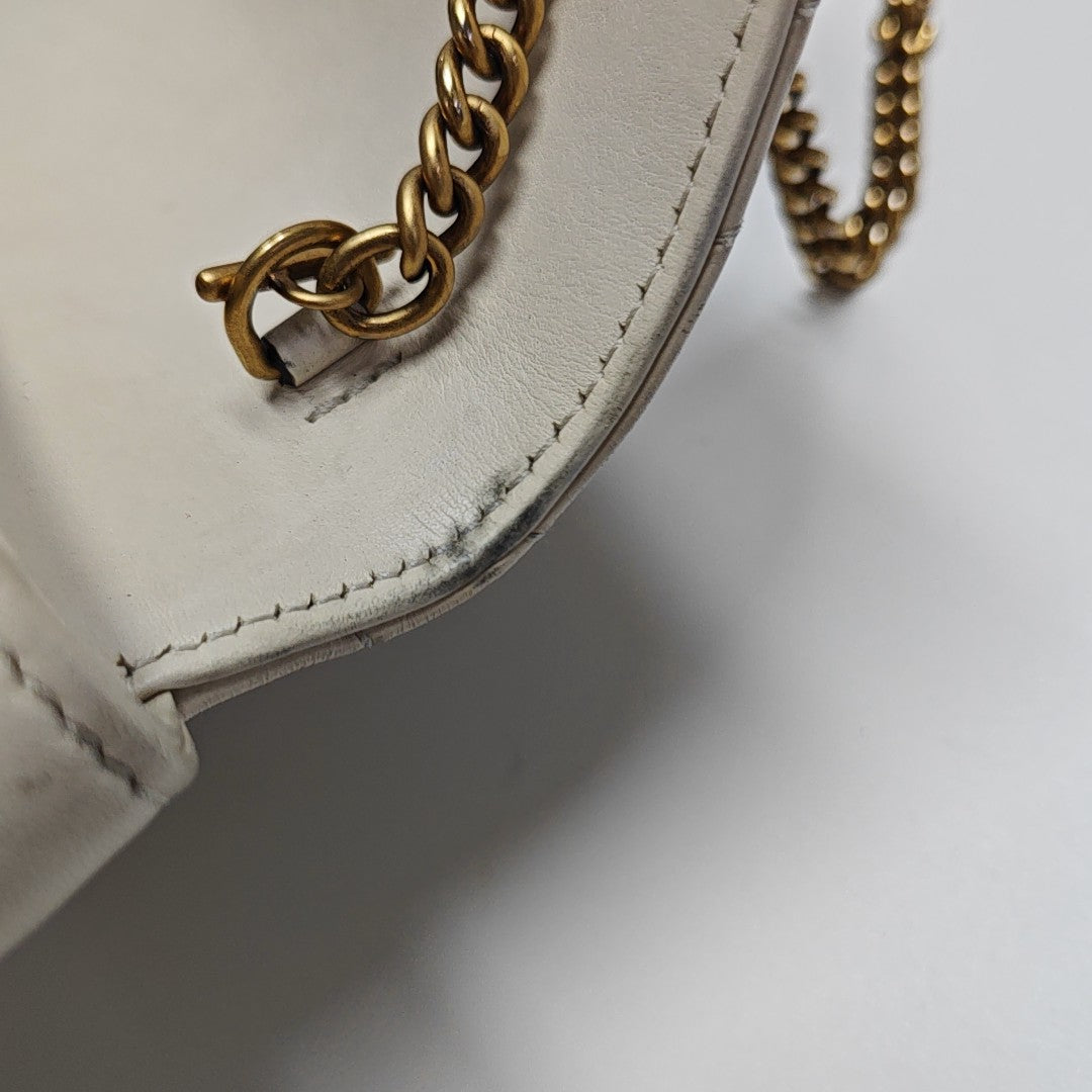 GG Marmont Mini Quilted Calfskin White