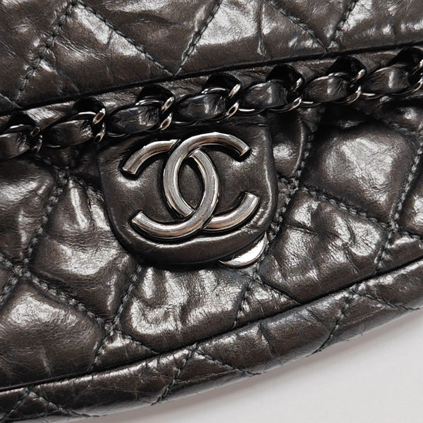 Quilted Calfskin Shoulder Bag Gray