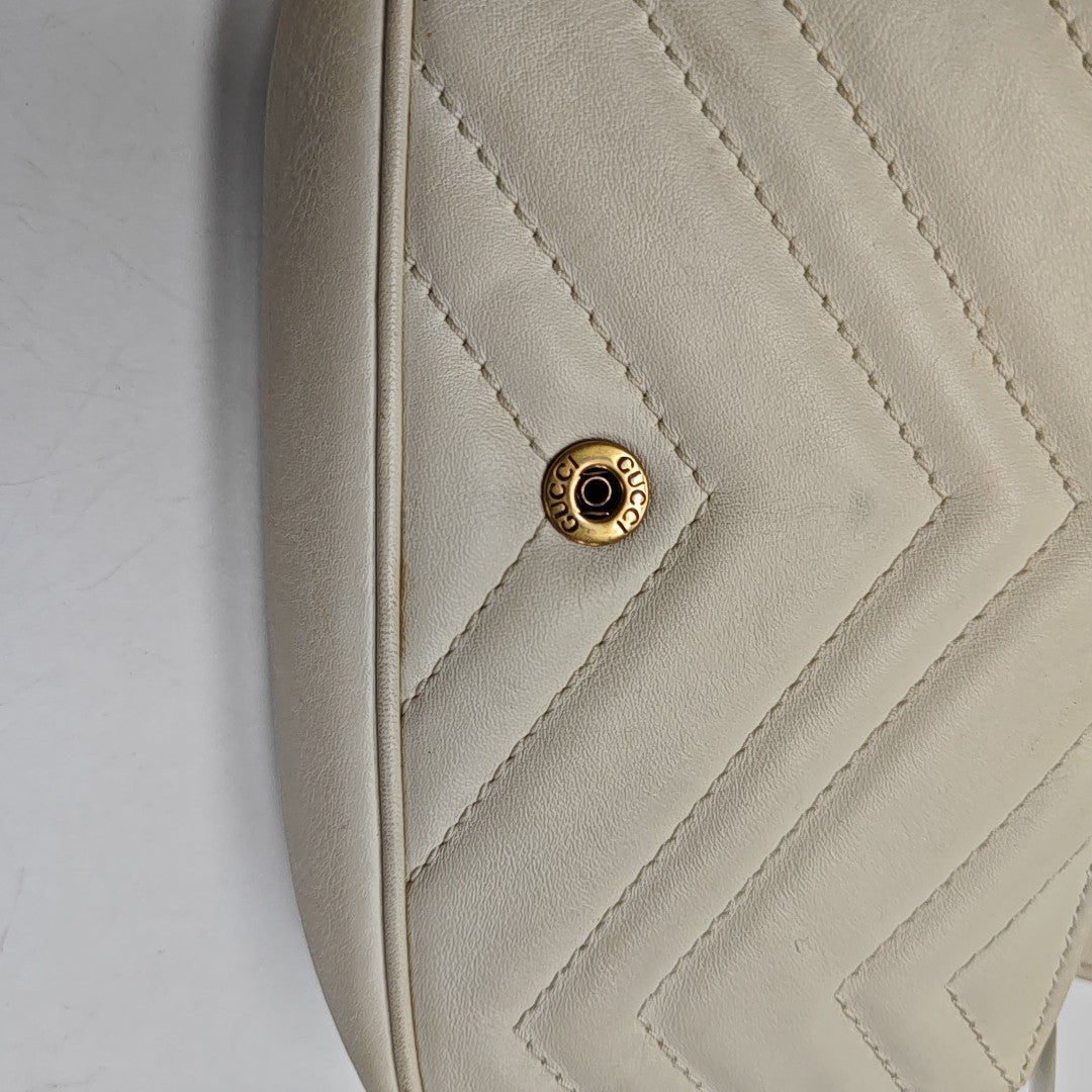 GG Marmont Mini Quilted Calfskin White