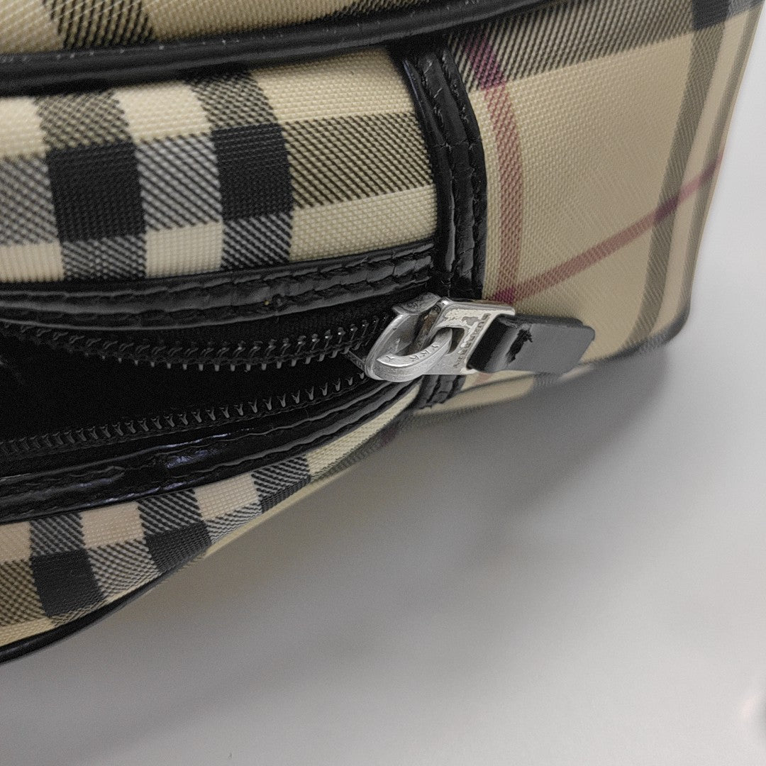 Coated Canvas Top Handle Bag Beige