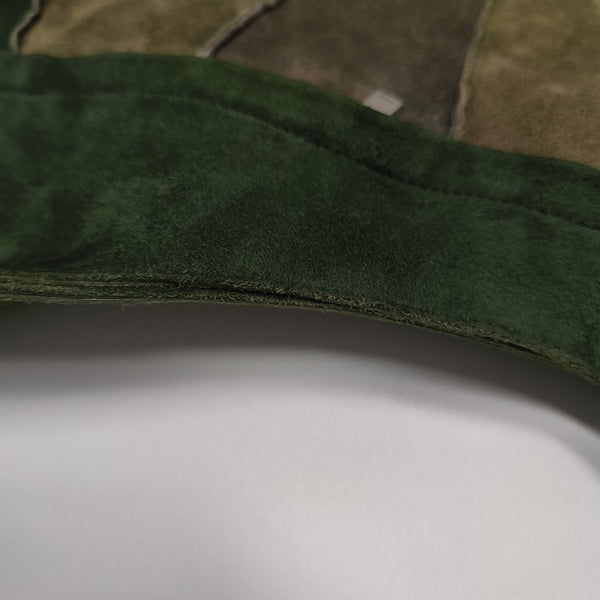 Suede Top Handle Bag Green