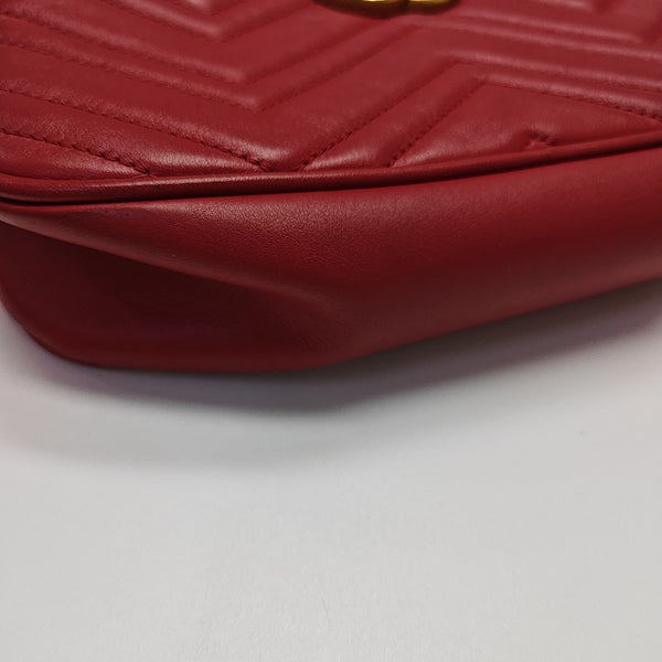 GG Marmont Small Quilted Calfskin Red