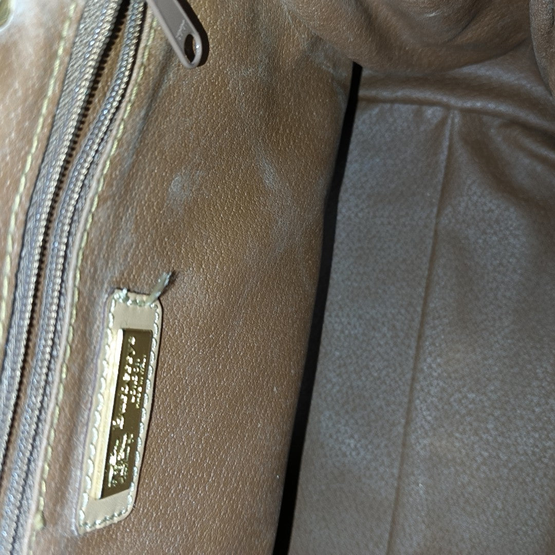 Coated Canvas Shoulder Bag Beige