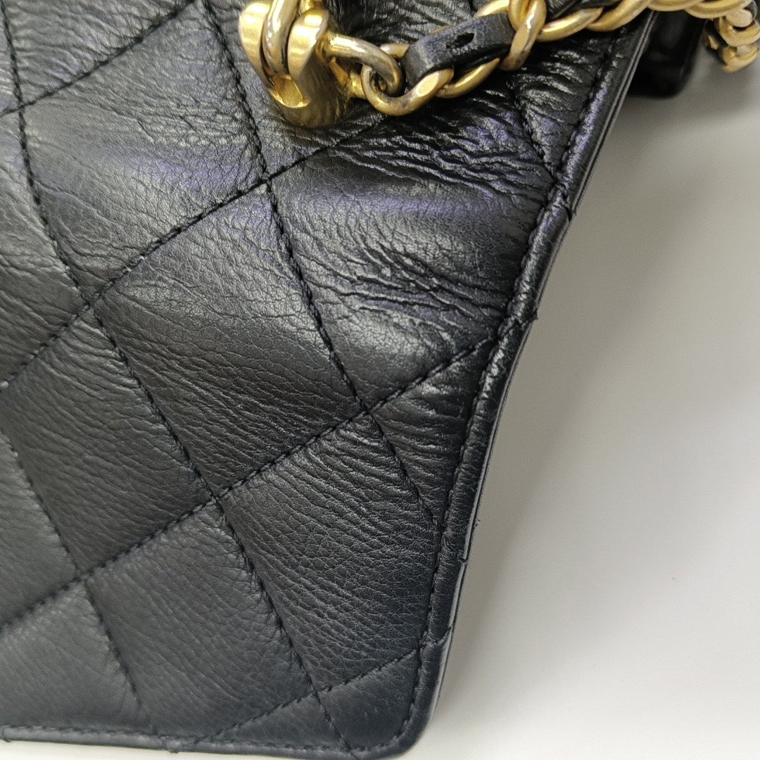 Quilted Calfskin Shoulder Bag Black
