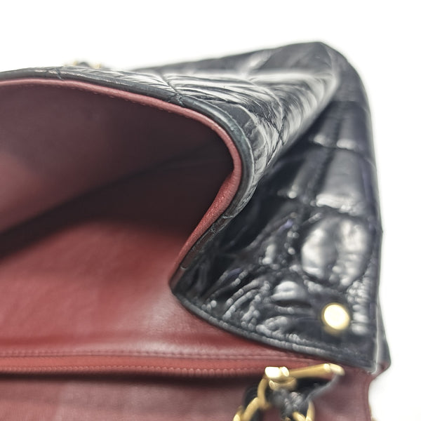 Quilted Calfskin Shoulder Bag Black