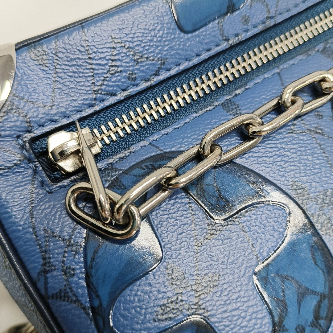 SOFT TRUNK Mini Monogram Coated Canvas Blue