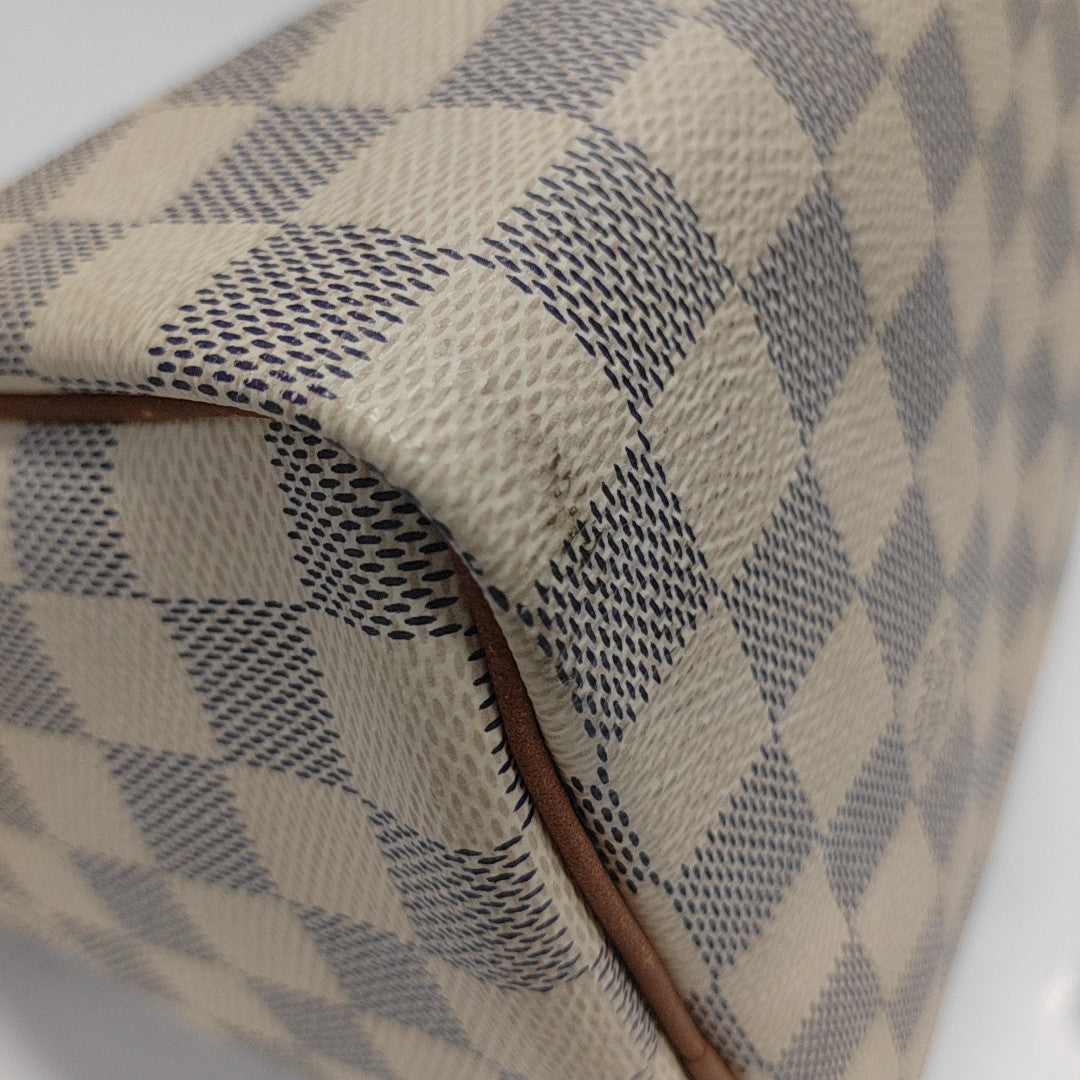 SPEEDY 25 Damier Azur Coated Canvas White