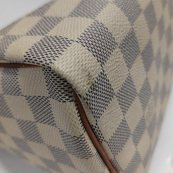 SPEEDY 25 Damier Azur Coated Canvas White