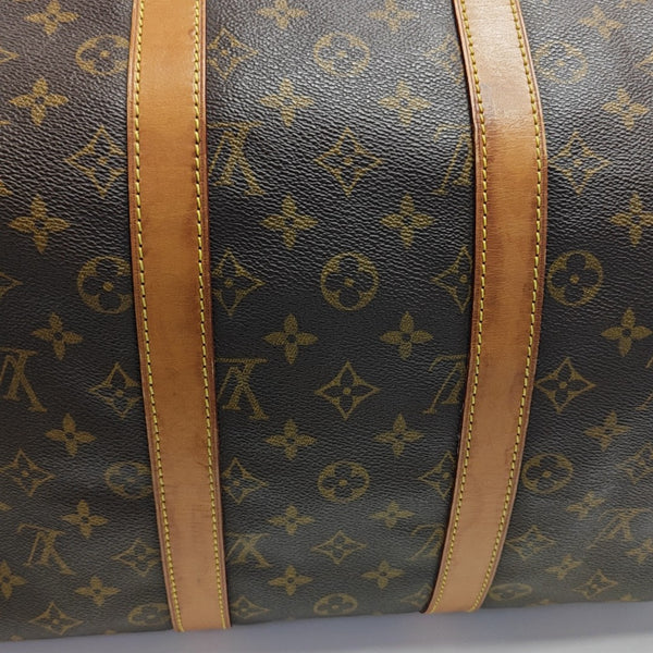 KEEPALL 45 Monogram Coated Canvas Brown