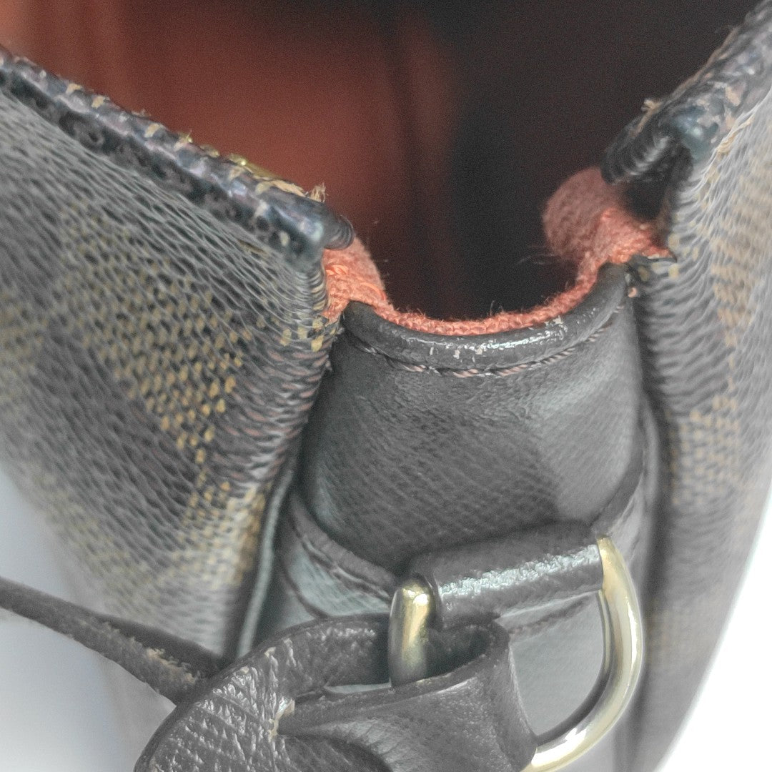 TROUSSE MAKE UP Damier Ebene Coated Canvas Brown
