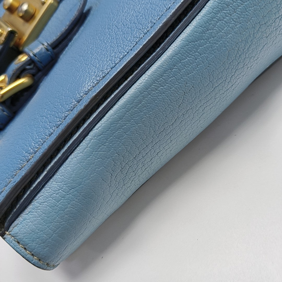 Calfskin Shoulder Bag Blue