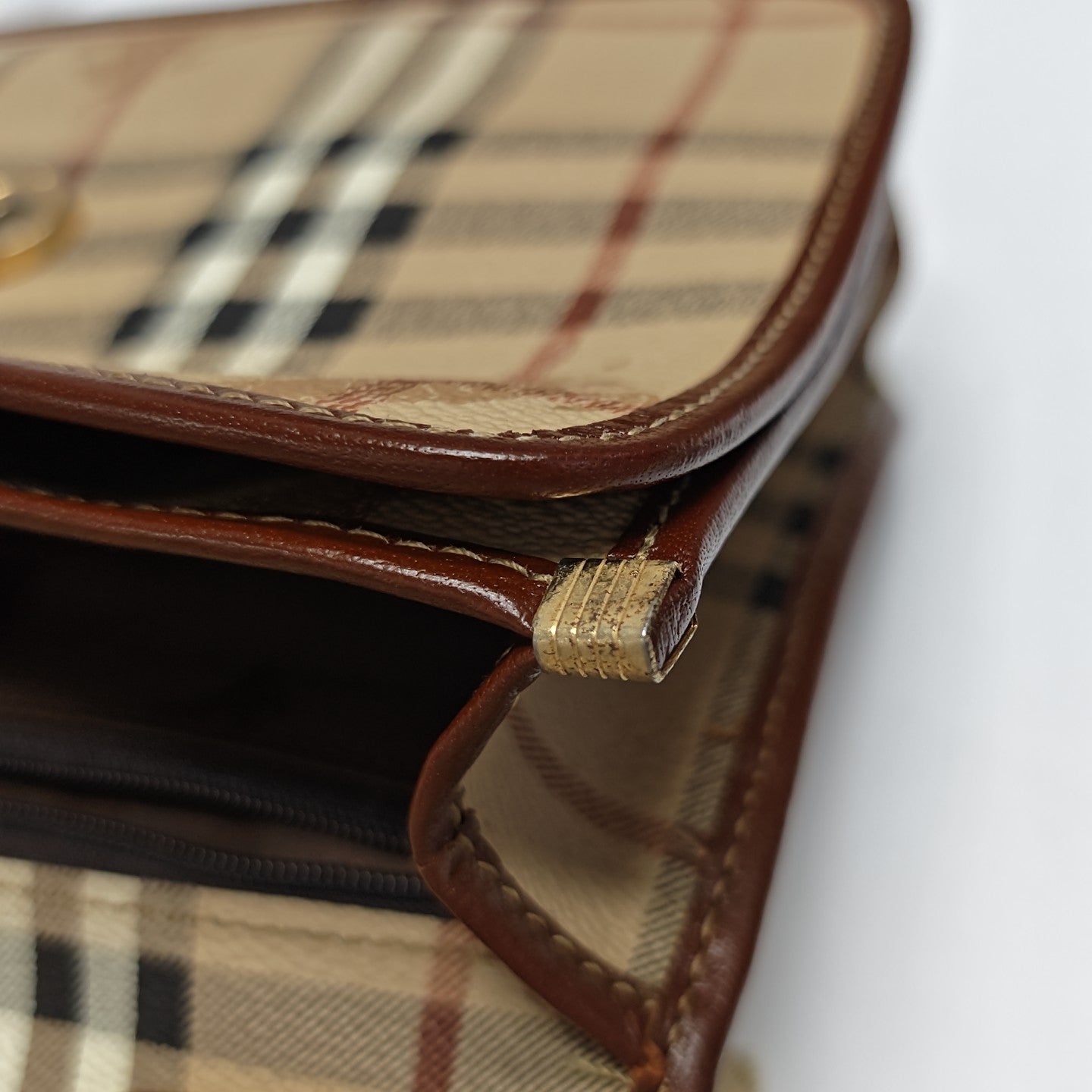 Coated Canvas Shoulder Bag Brown