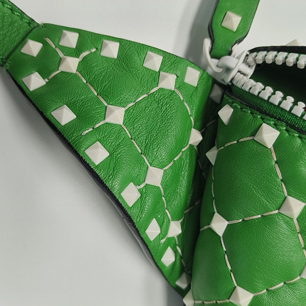 Rockstud Calfskin Green