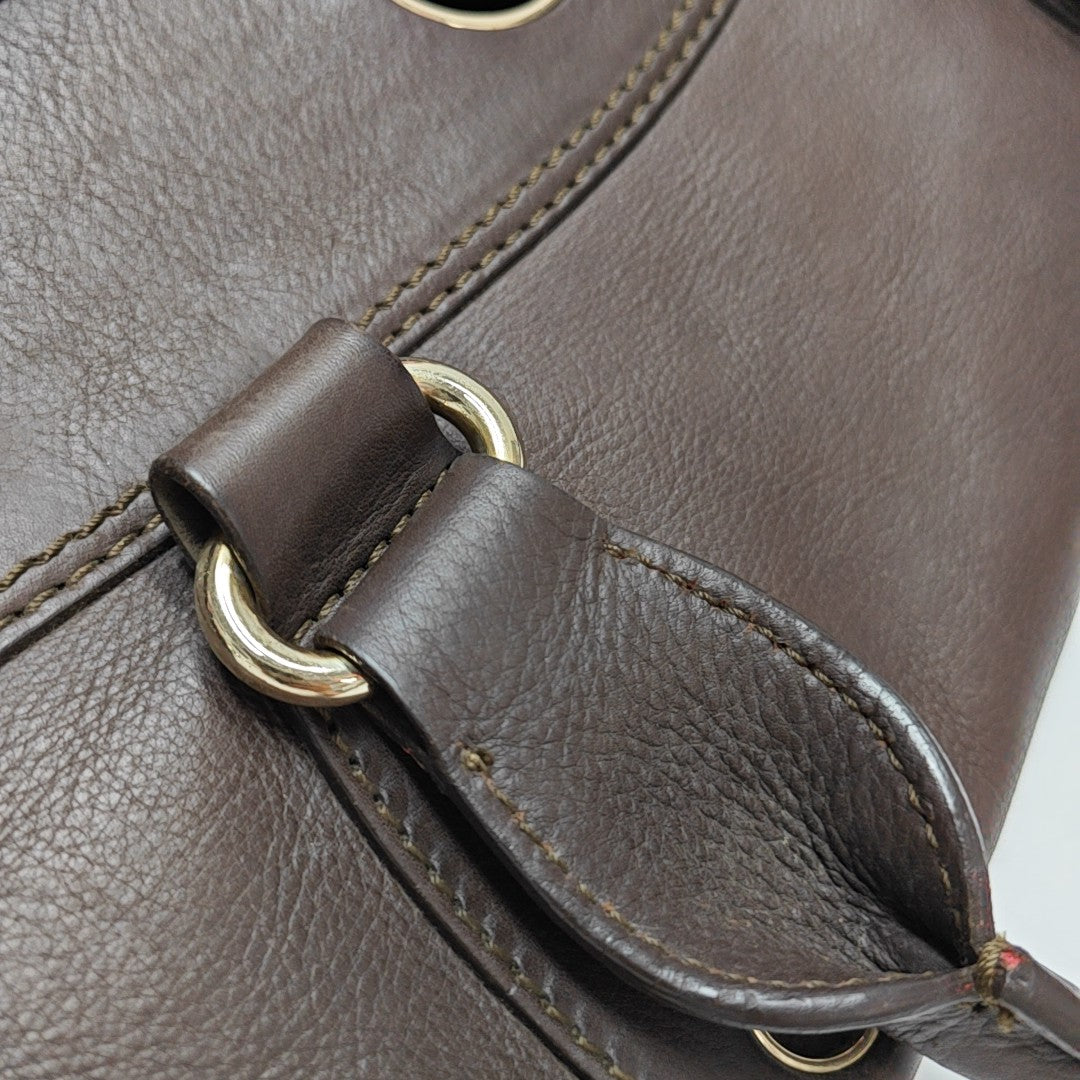 Calfskin Top Handle Bag Brown