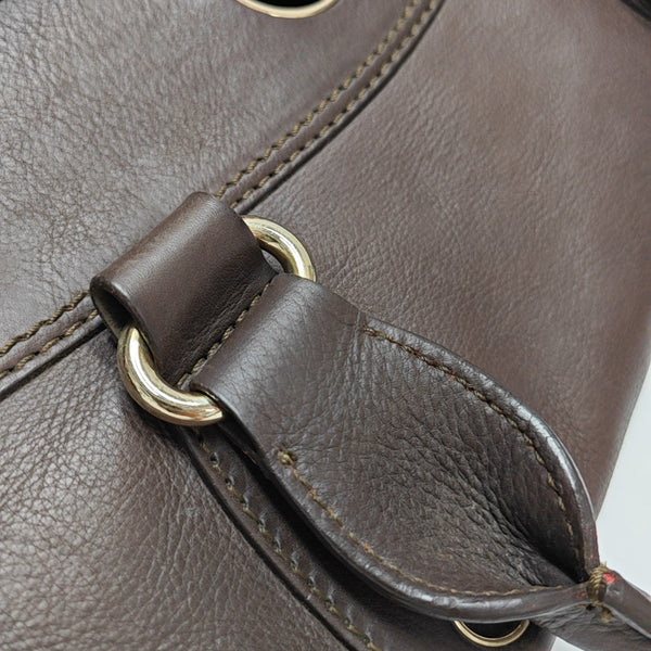 Calfskin Top Handle Bag Brown