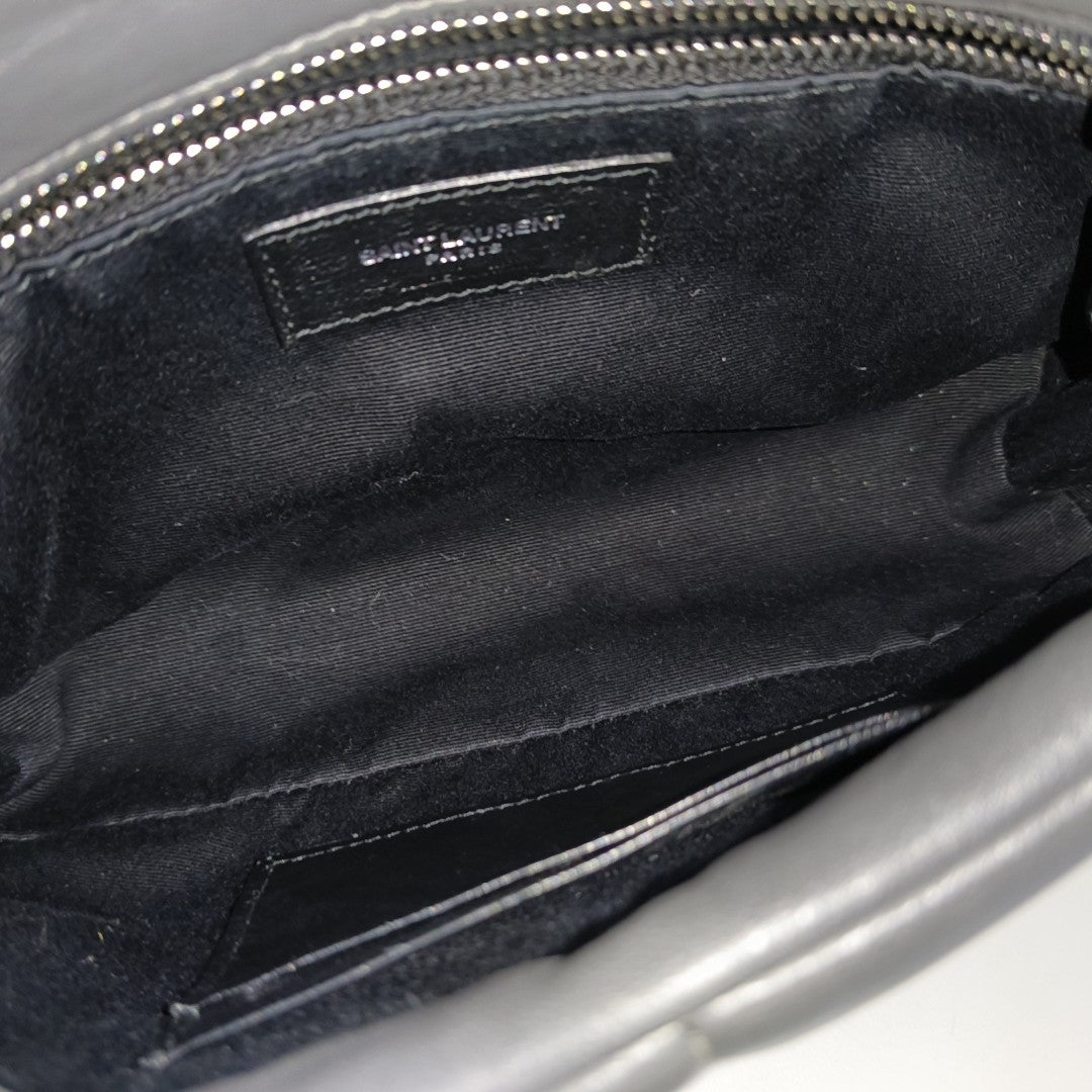 LOULOU Small Quilted Lambskin Gray