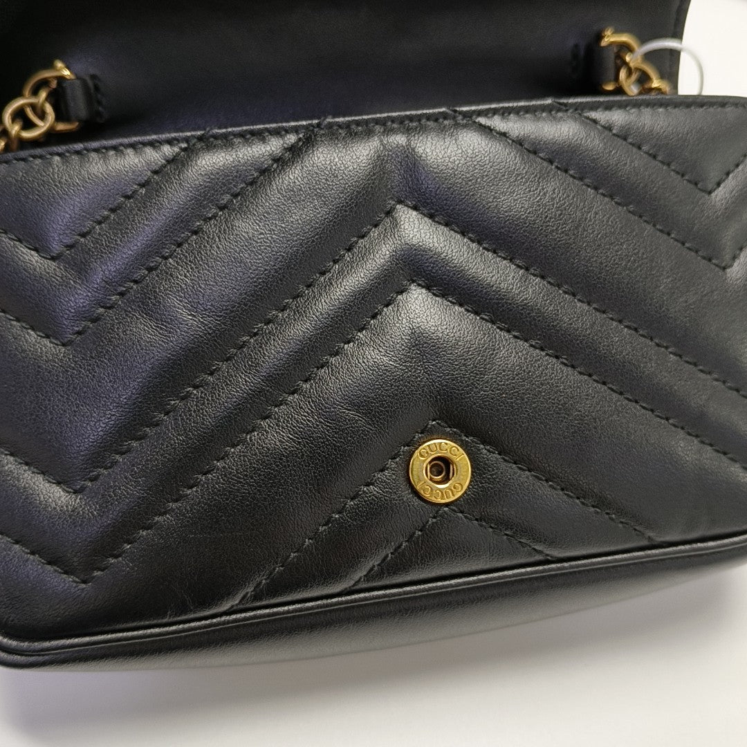 GG Marmont Mini Quilted Calfskin Black