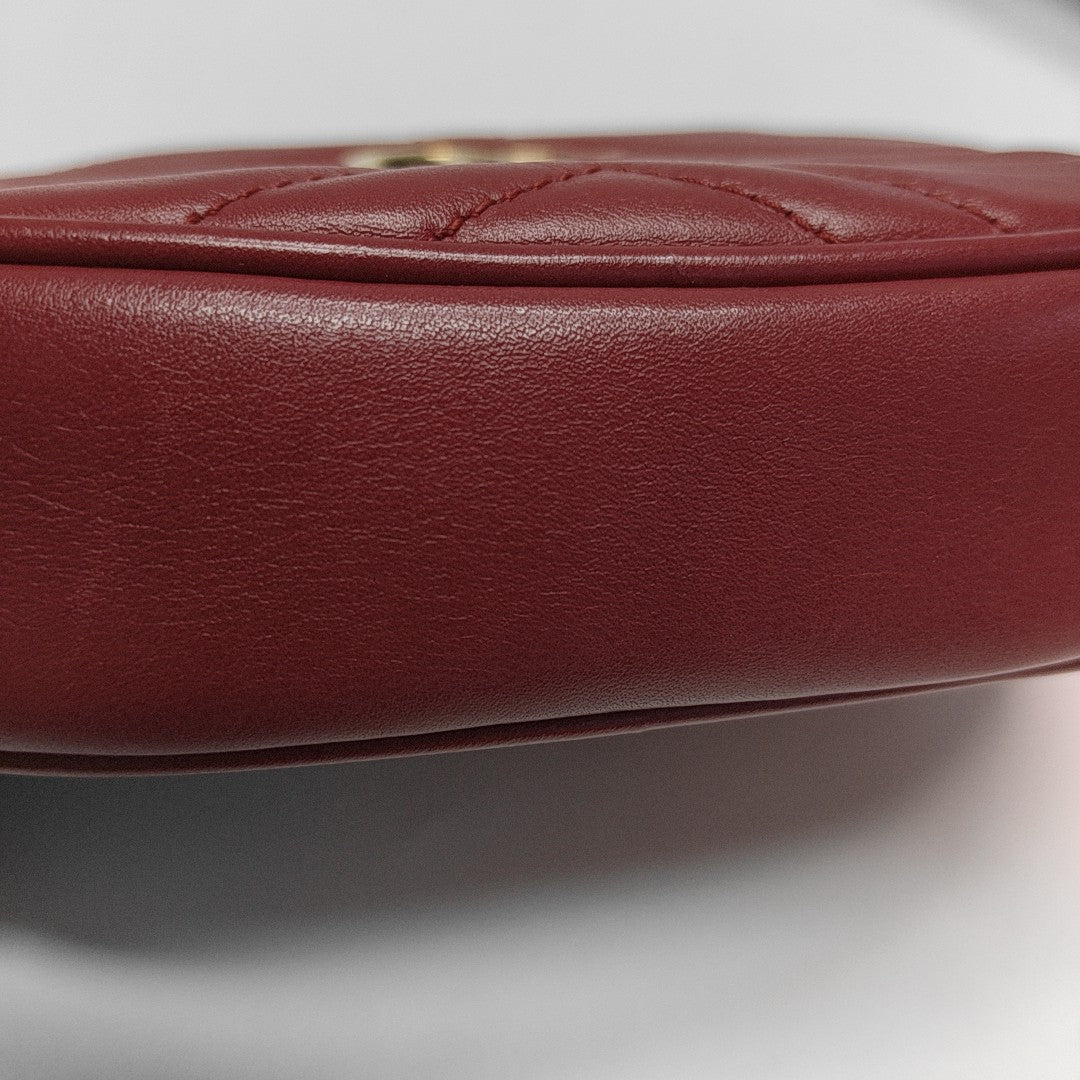 GG Marmont Super Mini Quilted Calfskin Red