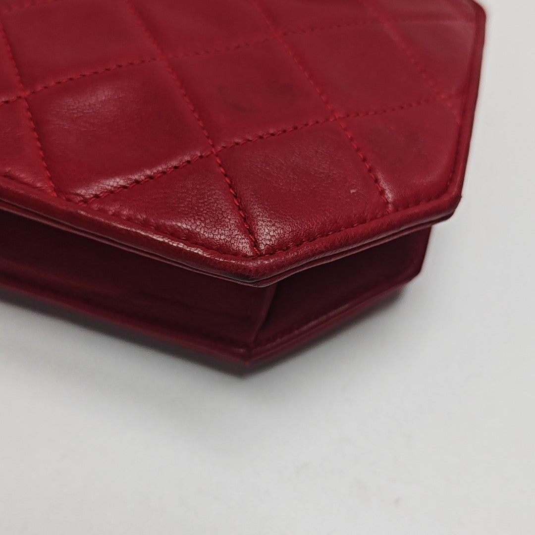 Quilted Lambskin Shoulder Bag Red