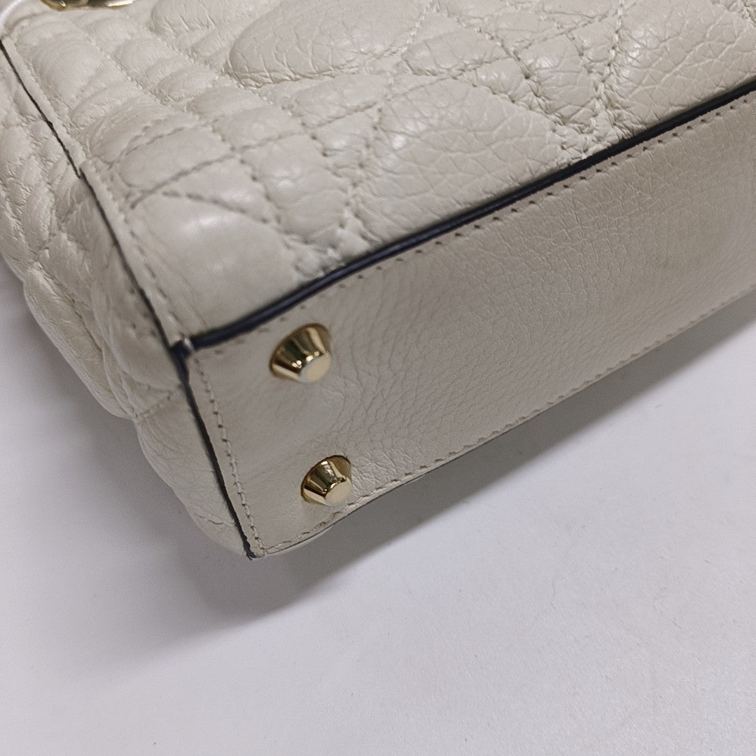 Lady Dior Mini Cannage Lambskin White