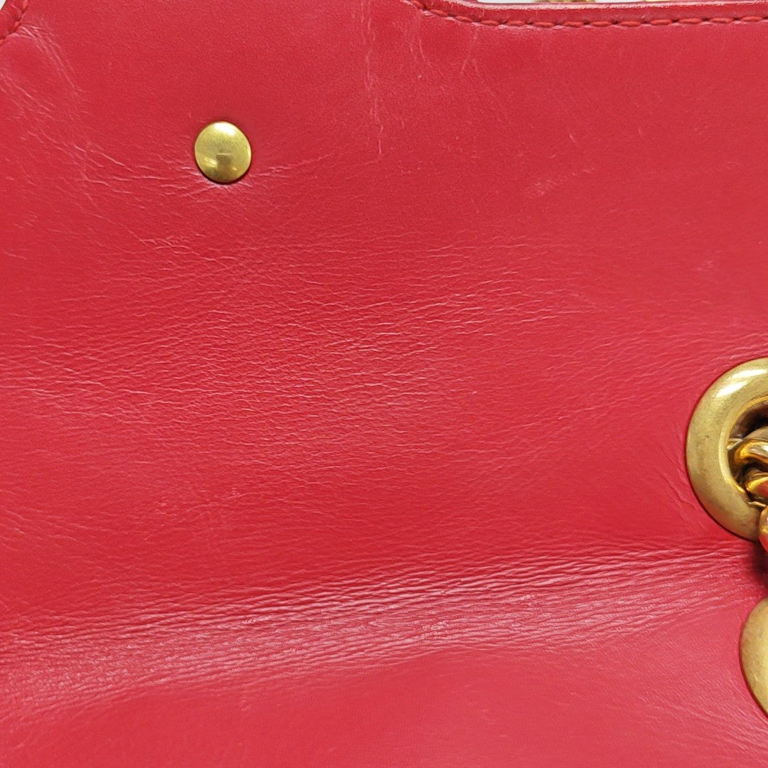 GG Marmont Small Quilted Calfskin Red