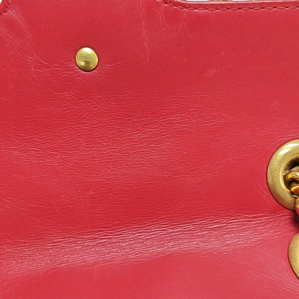 GG Marmont Small Quilted Calfskin Red