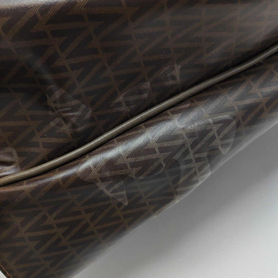 Coated Canvas Tote Bag Large Brown