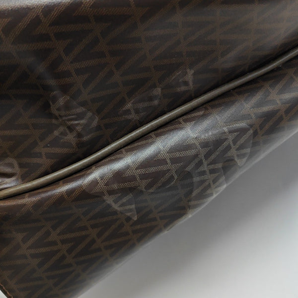 Coated Canvas Tote Bag Large Brown