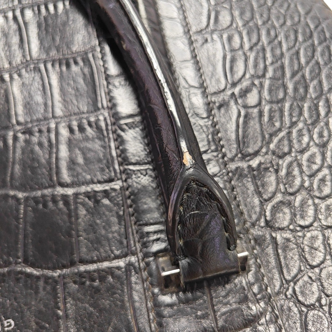 Calfskin Top Handle Bag Black