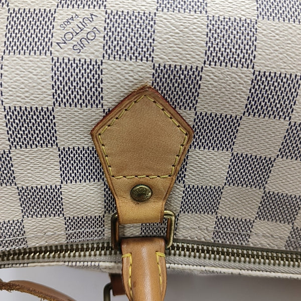 SPEEDY 30 Damier Azur Coated Canvas White