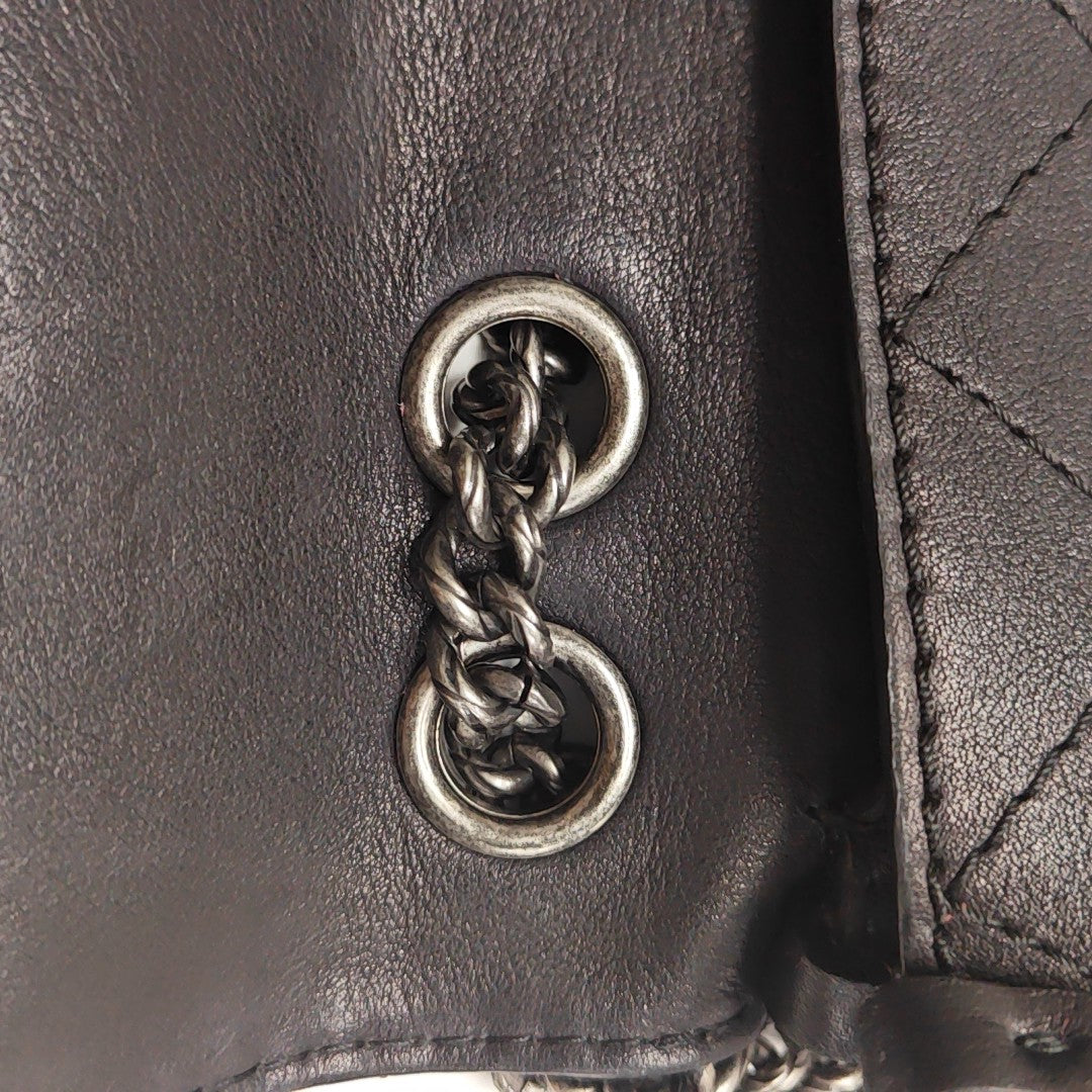 Quilted Calfskin Shoulder Bag Black
