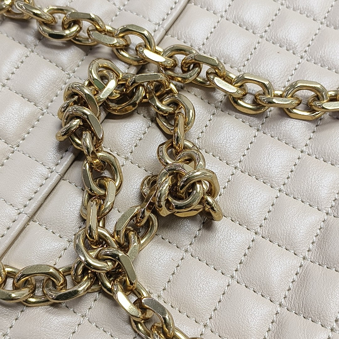 C Medium Quilted Calfskin Beige