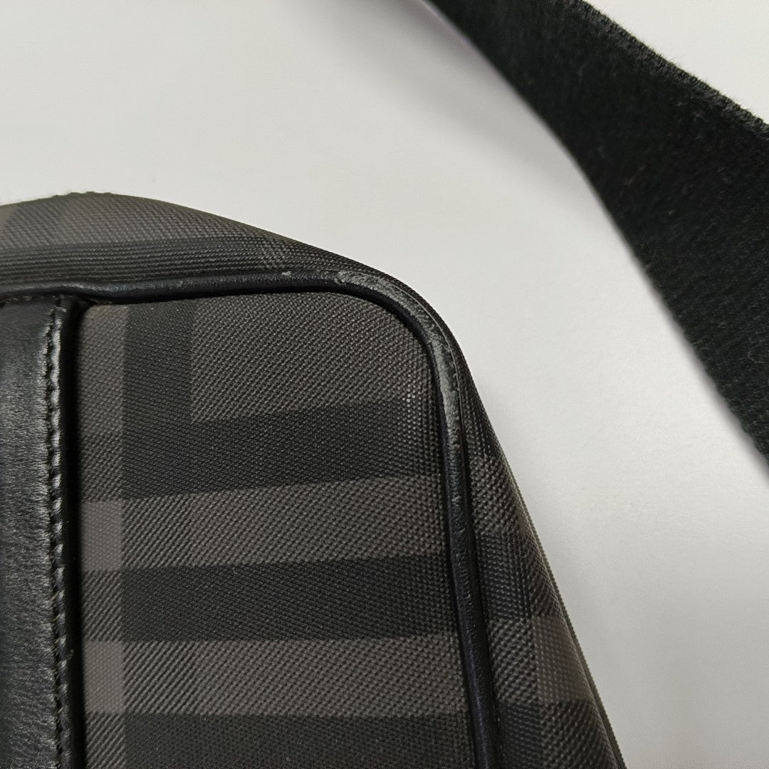 Coated Canvas Shoulder Bag Gray